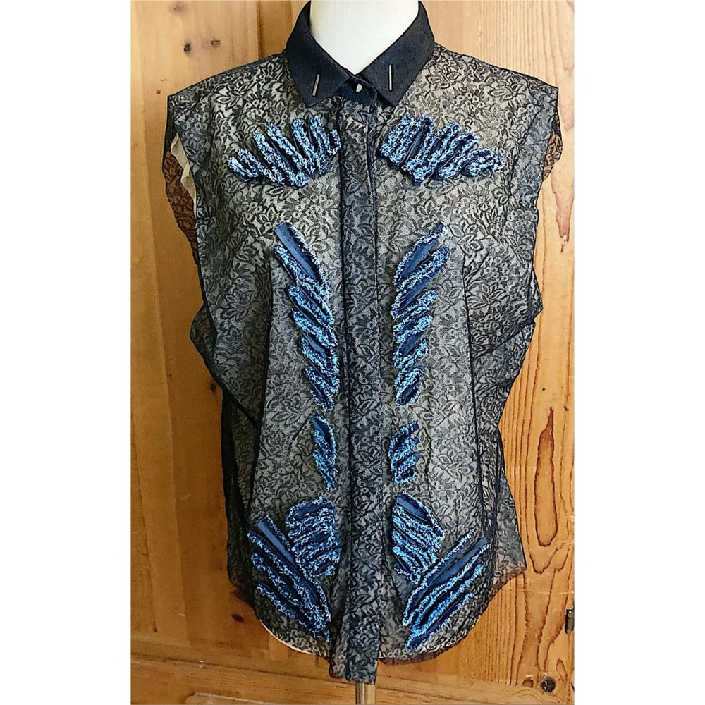 Marios Schwab Mesh Lace Top